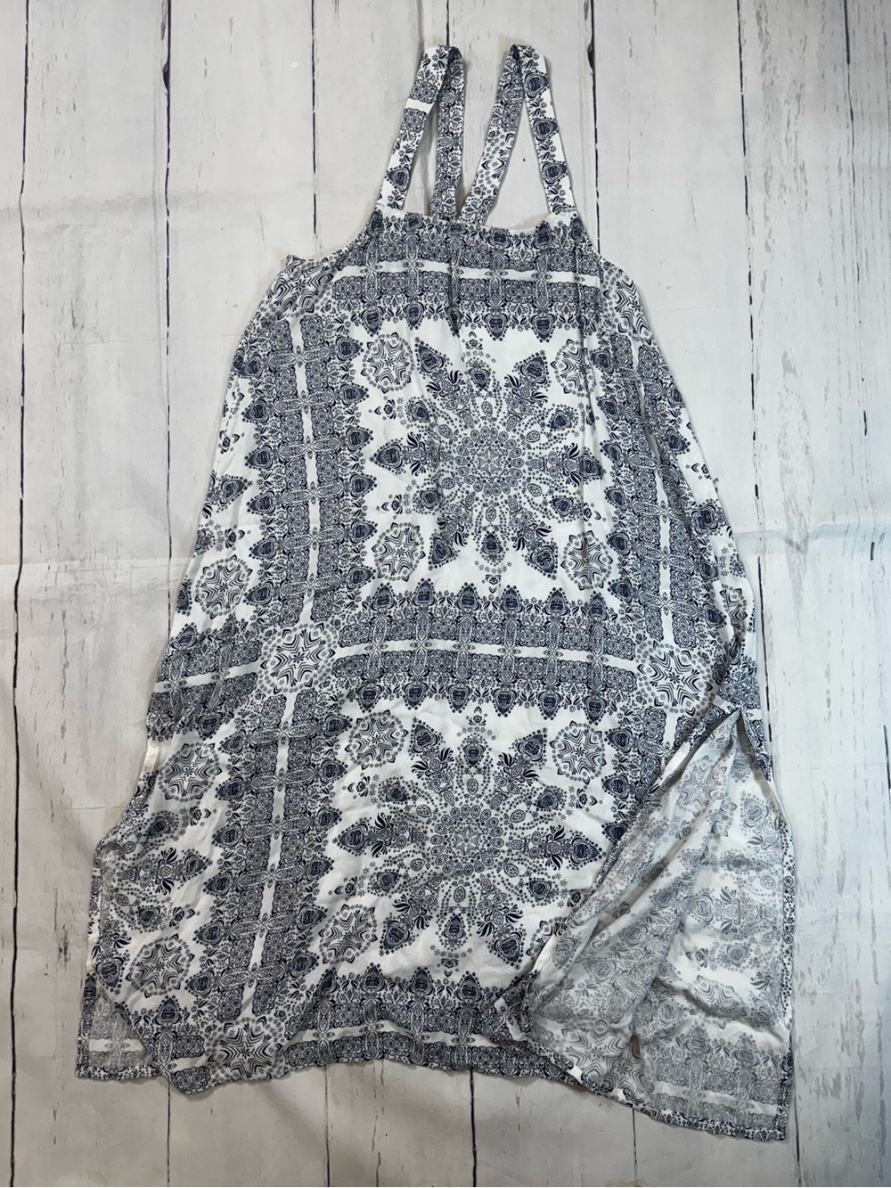 O'Neill White and Navy Boho Print Sundress
